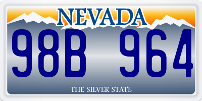 NV license plate 98B964