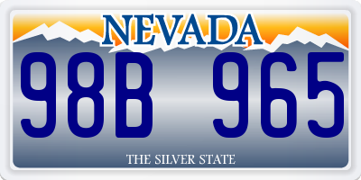 NV license plate 98B965