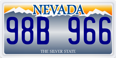 NV license plate 98B966