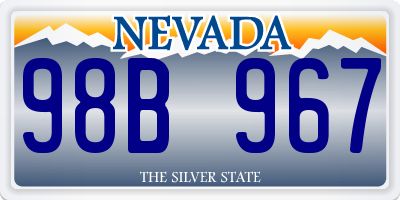 NV license plate 98B967