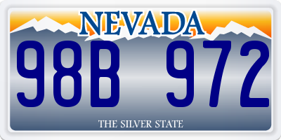 NV license plate 98B972