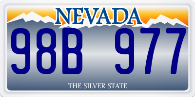 NV license plate 98B977