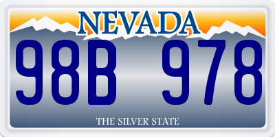 NV license plate 98B978