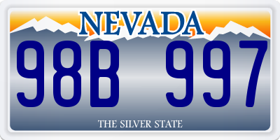 NV license plate 98B997