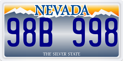 NV license plate 98B998