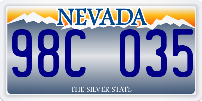 NV license plate 98C035