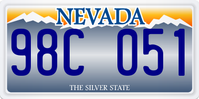 NV license plate 98C051