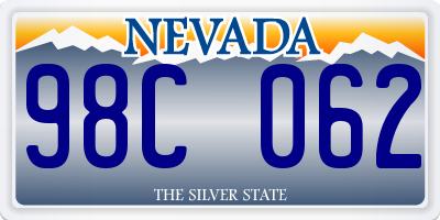 NV license plate 98C062