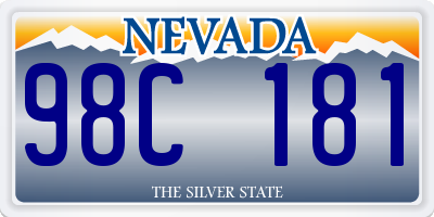 NV license plate 98C181