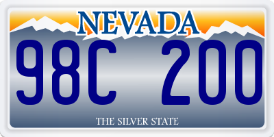 NV license plate 98C200