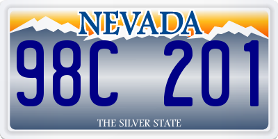 NV license plate 98C201