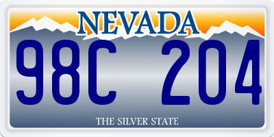 NV license plate 98C204