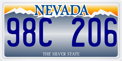 NV license plate 98C206