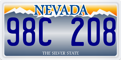 NV license plate 98C208