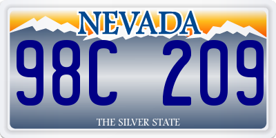 NV license plate 98C209