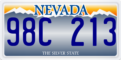 NV license plate 98C213