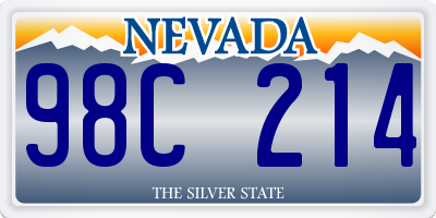 NV license plate 98C214