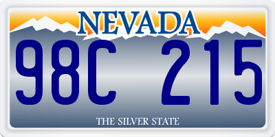 NV license plate 98C215