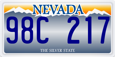 NV license plate 98C217