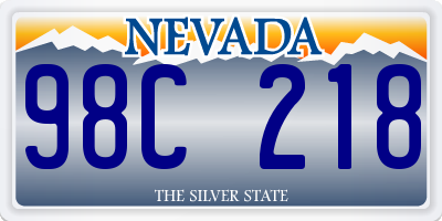 NV license plate 98C218