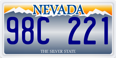 NV license plate 98C221