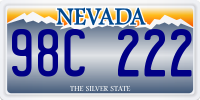 NV license plate 98C222