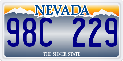 NV license plate 98C229