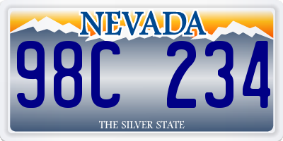 NV license plate 98C234