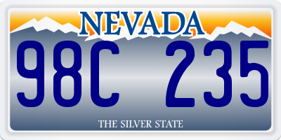 NV license plate 98C235