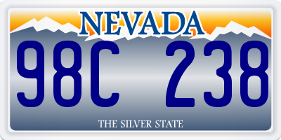 NV license plate 98C238