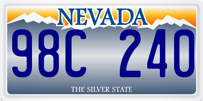 NV license plate 98C240