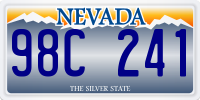 NV license plate 98C241