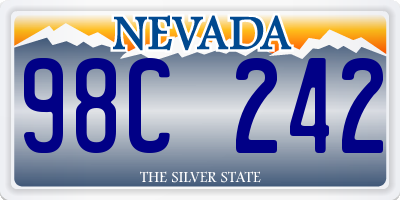 NV license plate 98C242
