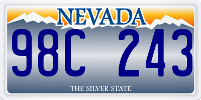 NV license plate 98C243