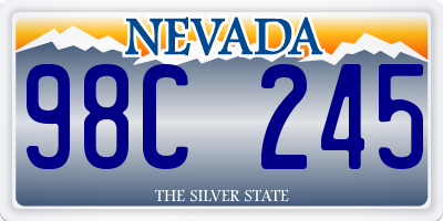 NV license plate 98C245