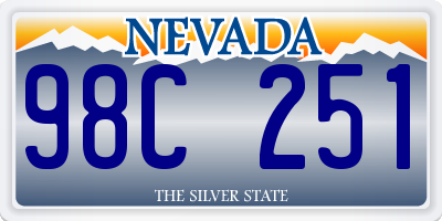 NV license plate 98C251