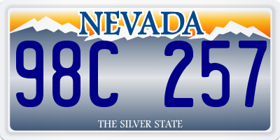 NV license plate 98C257