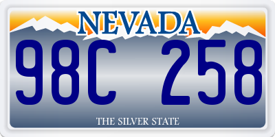 NV license plate 98C258