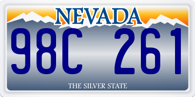 NV license plate 98C261