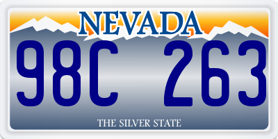 NV license plate 98C263