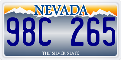 NV license plate 98C265