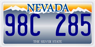 NV license plate 98C285