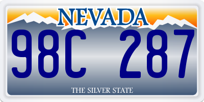 NV license plate 98C287