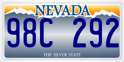 NV license plate 98C292