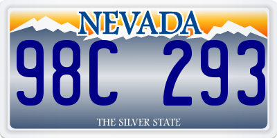 NV license plate 98C293