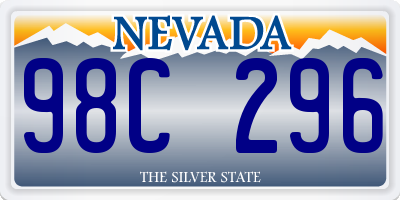 NV license plate 98C296