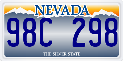 NV license plate 98C298