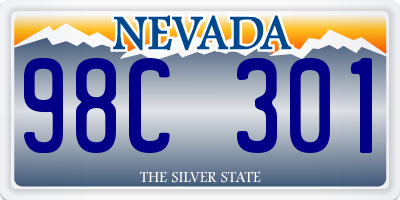 NV license plate 98C301