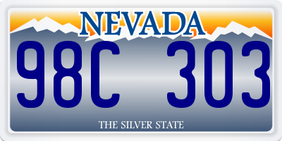 NV license plate 98C303