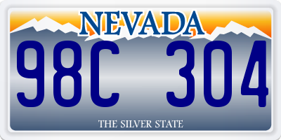 NV license plate 98C304